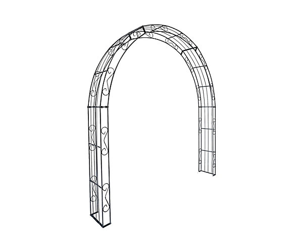 Arche de jardin LEA with sommet arrond - 220 cm revêtement en poudre noir