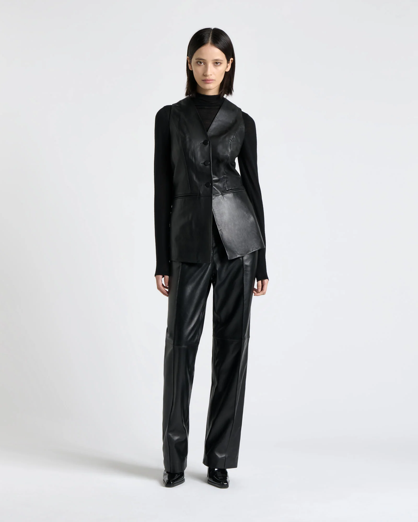 Leather Longline Waistcoat