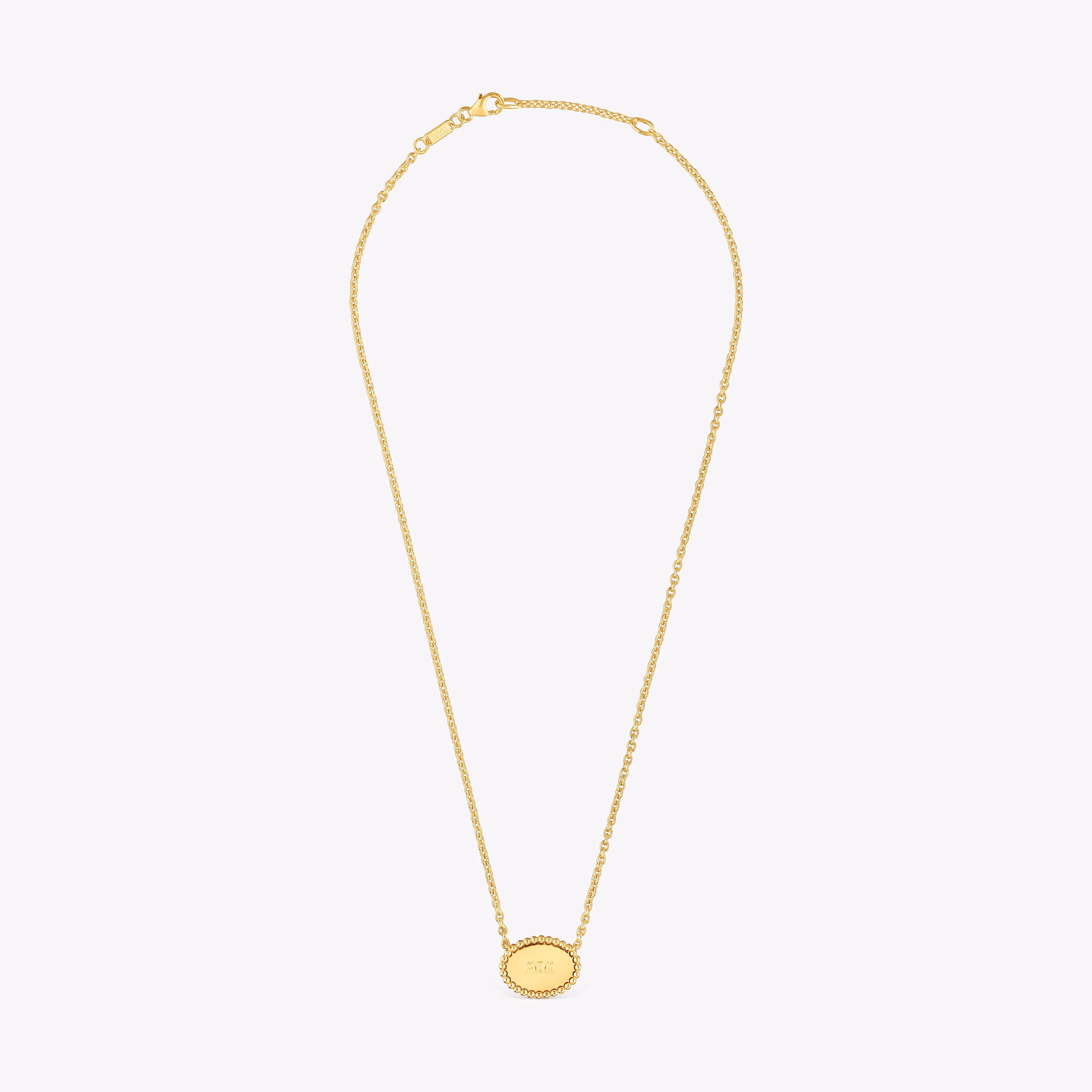 Collar corto con baño de oro 18 kt sobre plata placa TOUS Mom