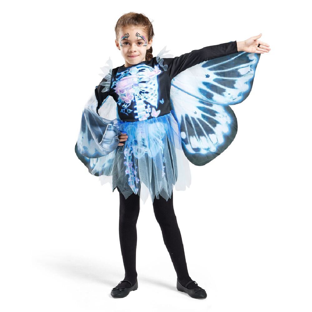 Déguisement enfant papillon serre-tête, robe et ailes 7/10 ans