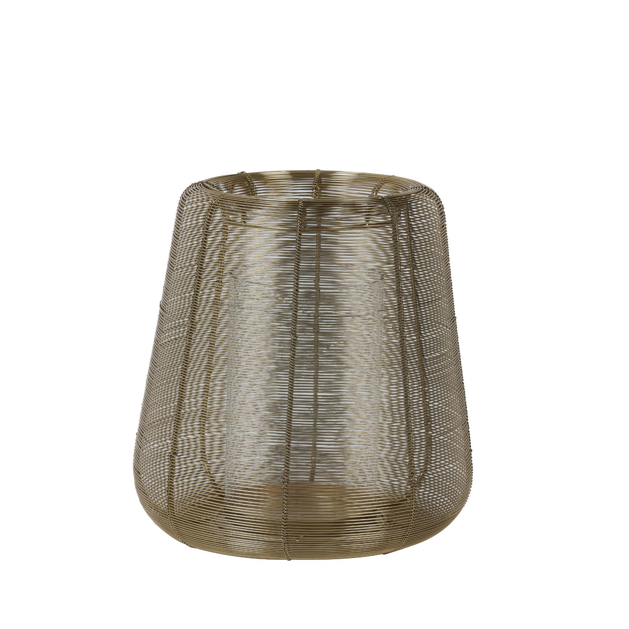 ADETA - Lanterne à vent couleur or métal ø28cm