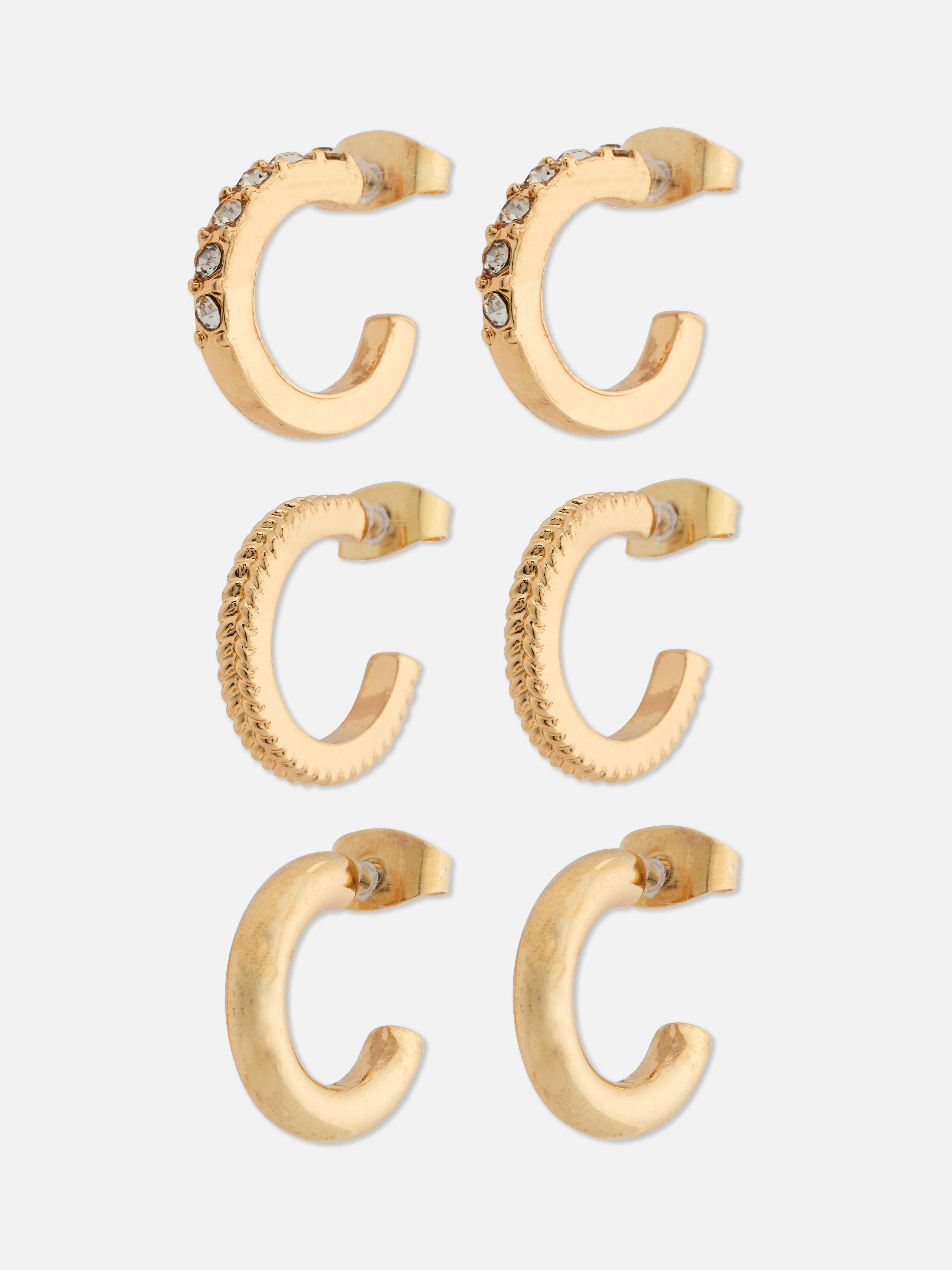 3-Pack Mini Hoop Earrings