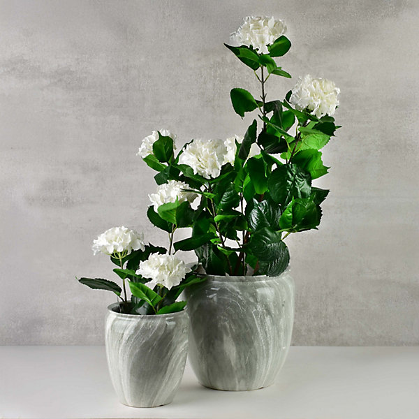 Fleur artificielle Plastique VIRIDIS Hortensia 14x13x92 cm Blanc 1 pièce