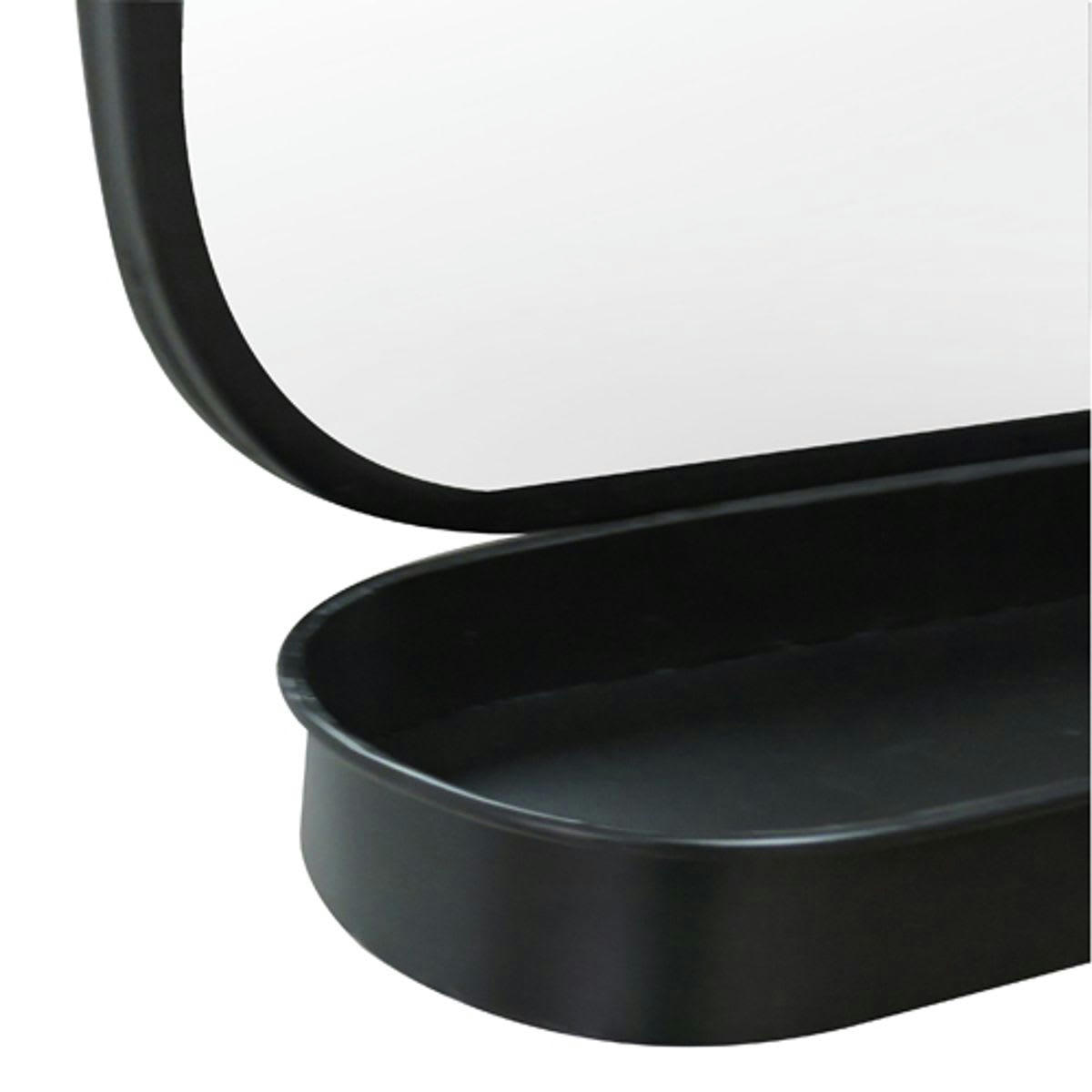 BRICKLANE - Miroir avec étagère en métal noir 51x78