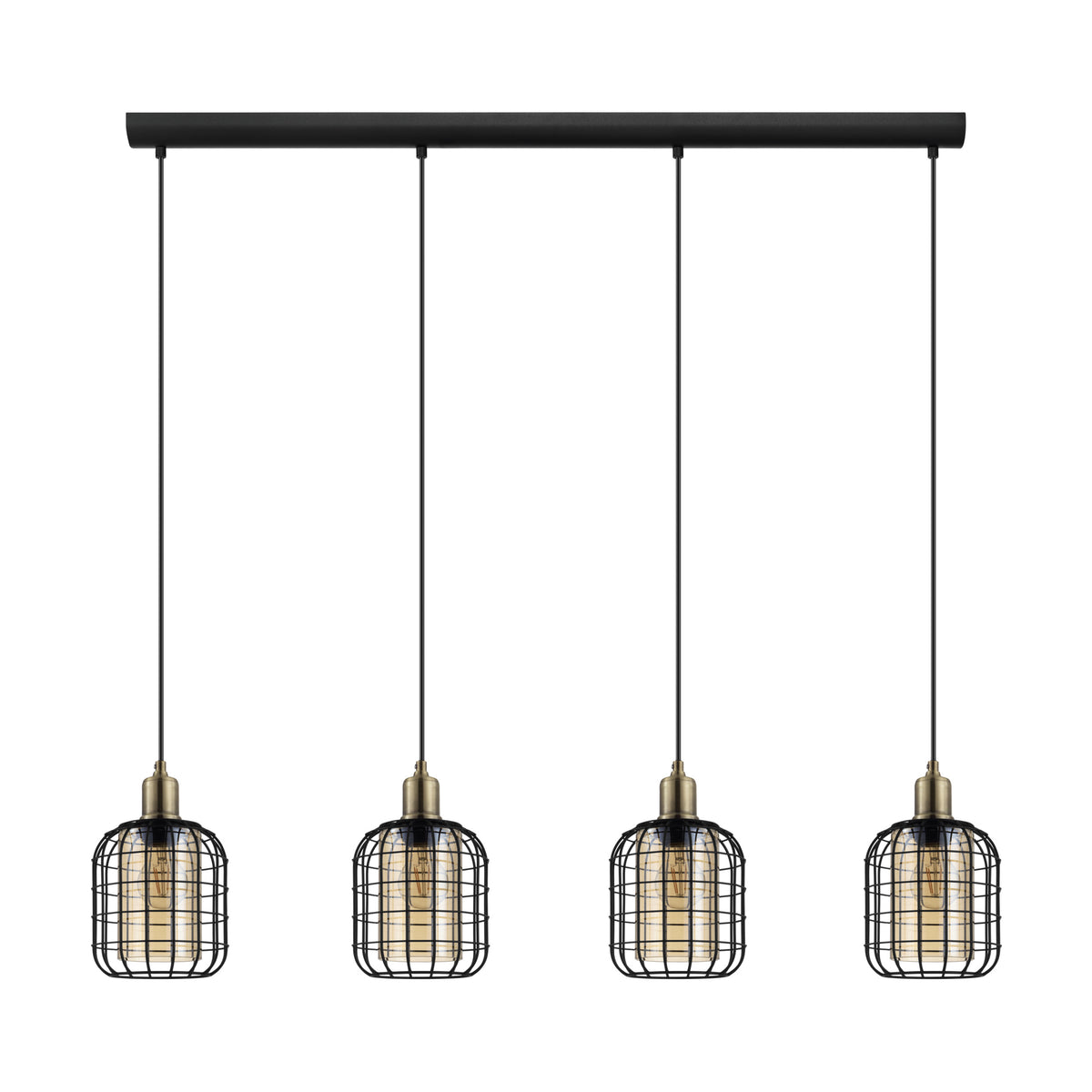 EGLO hanglamp Chisle - e27 - 130 cm - glas - zwart/amber