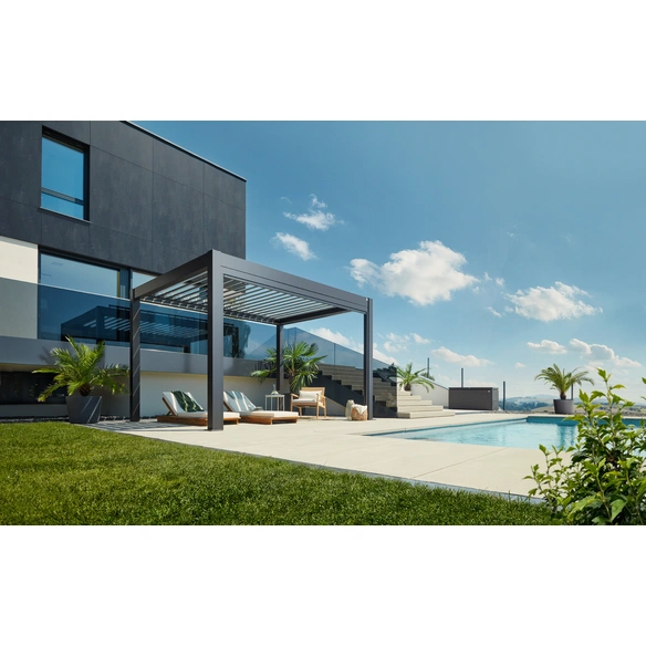 Pergola »Gr. 4 x 3,5«, BxHxT: 404,5 x 264 x 367,5 cm, dunkelgrau-metallic/weiss