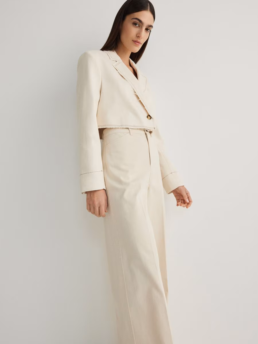 Wide Leg Cotton Trousers