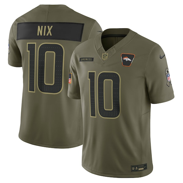 Bo Nix Denver Broncos Nike 2025 Salute to Service Limited Jersey - Olive