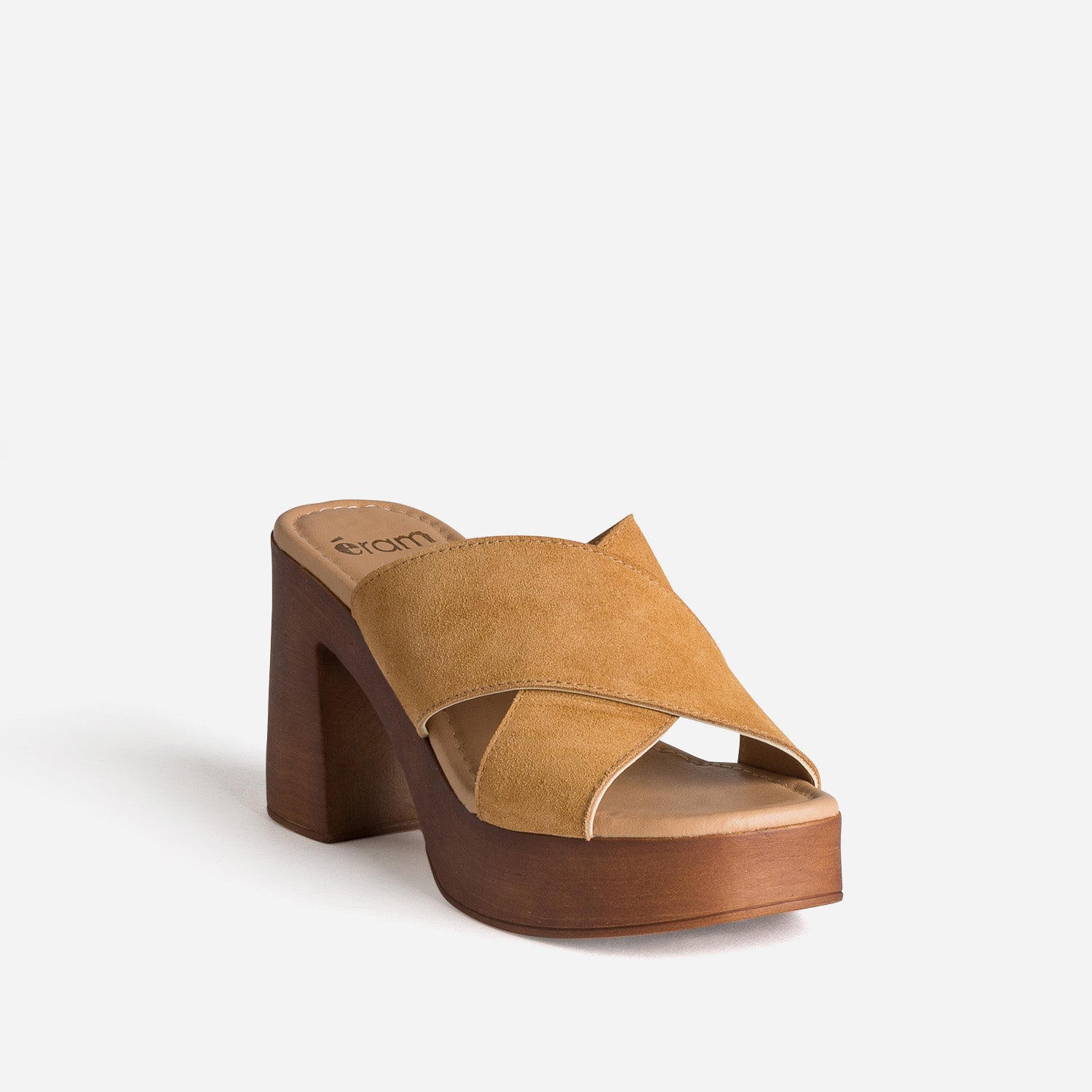 Mule taupe cuir velours