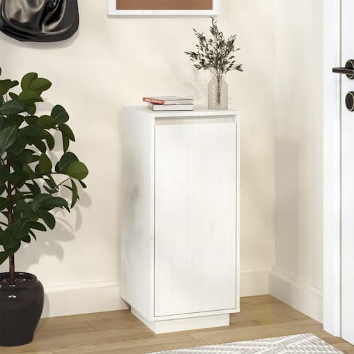 NNEVL Shoe Cabinet White 35x35x80 cm Solid Wood Pine