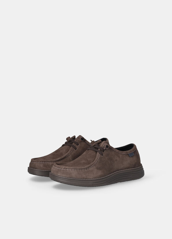 Mocassini stringati in suede