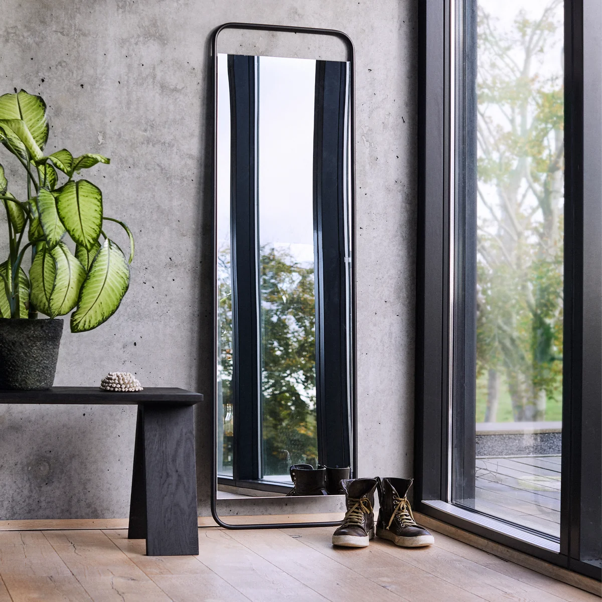 Muubs - Copenhagen Wandspiegel, 166 x 49,5 cm, schwarz