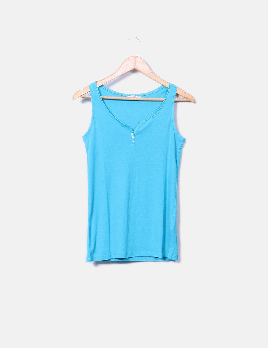 Camaïeu Basic blue t-shirt with straps