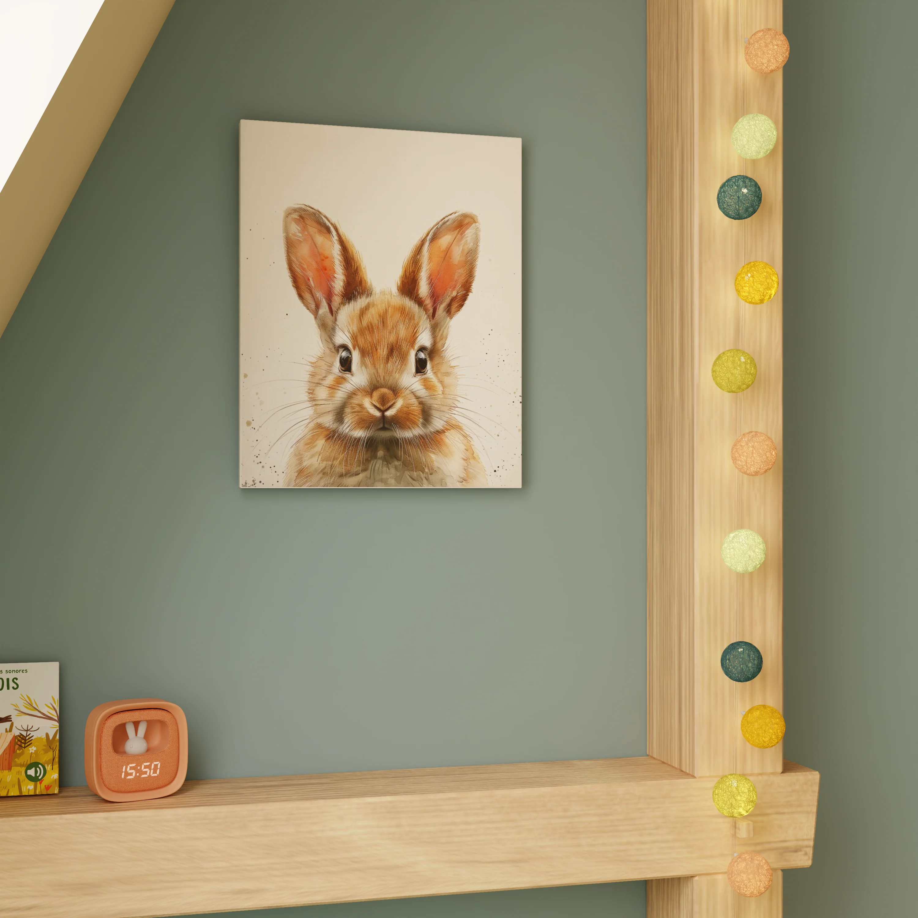 Toile imprimée BABY RABBIT 40 x 50 cm