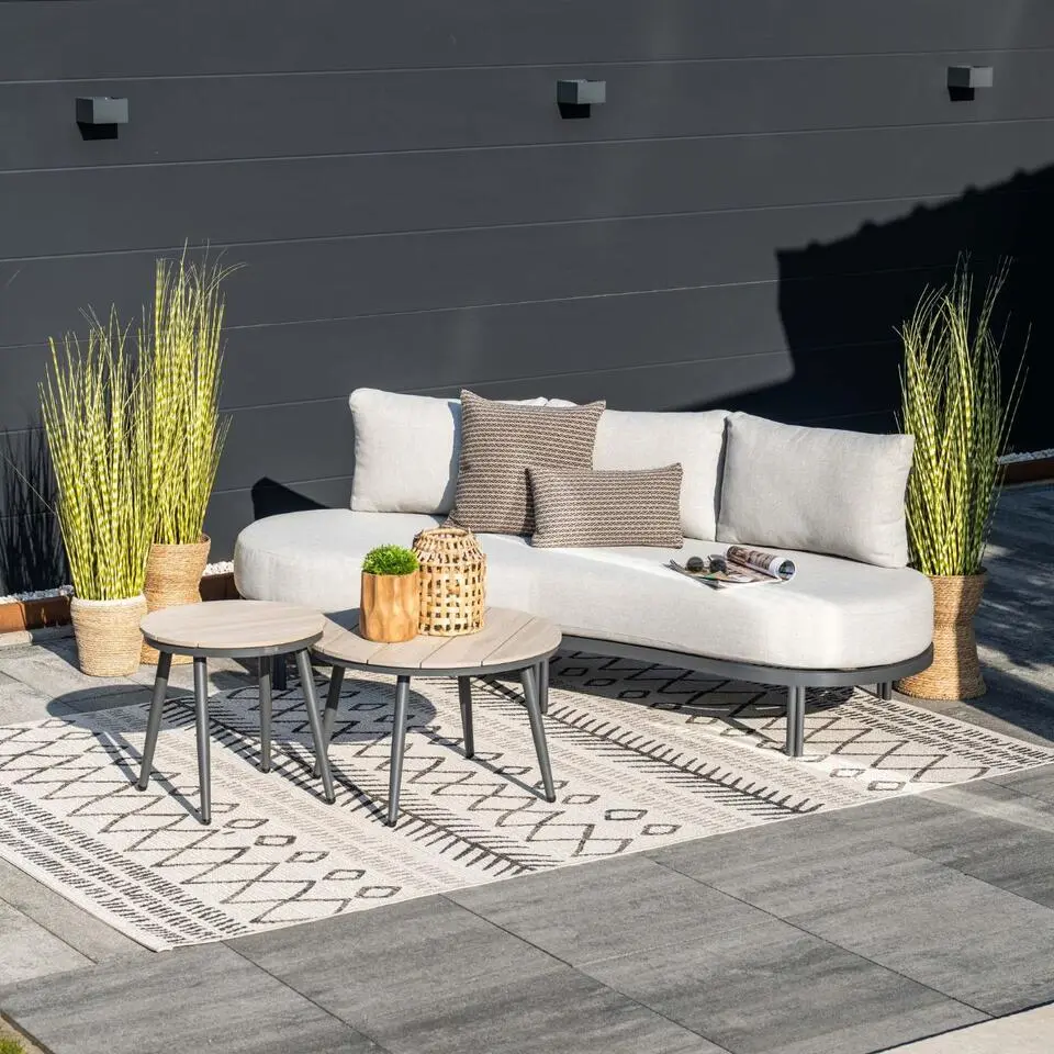 Tirolo �?gebogen lounge tuinsofa �?rope �?carbon black