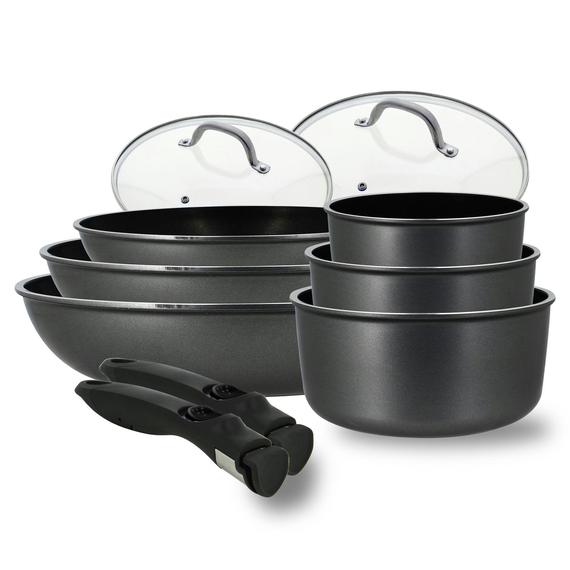 - Batterie de cuisine 10 pièces en aluminium - compatible induction