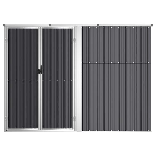 NNEVL Garden Tool Shed Anthracite 225x89x161 cm Galvanised Steel