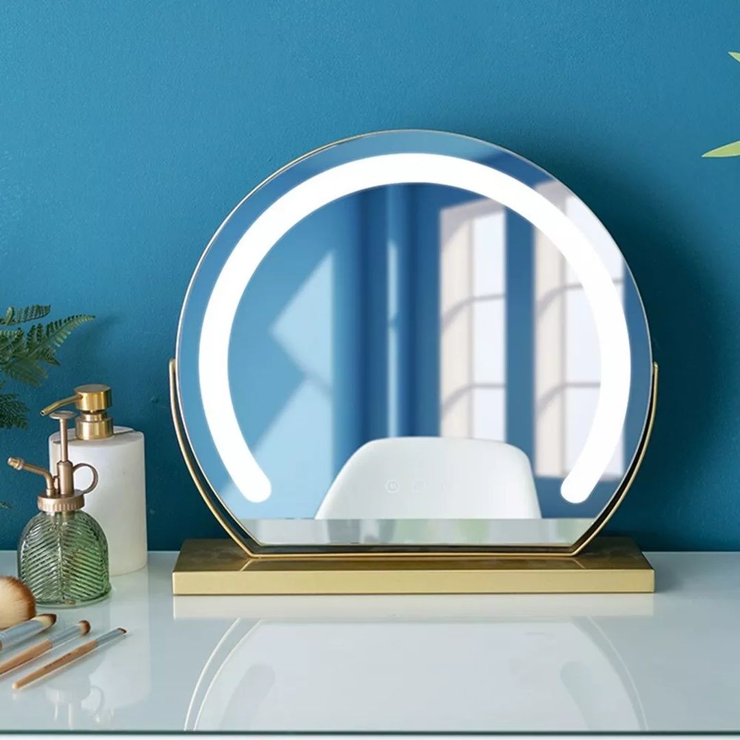 SPETLEK Gold LED Illuminated Free Standing Vanity Mirror Dressing Room Light