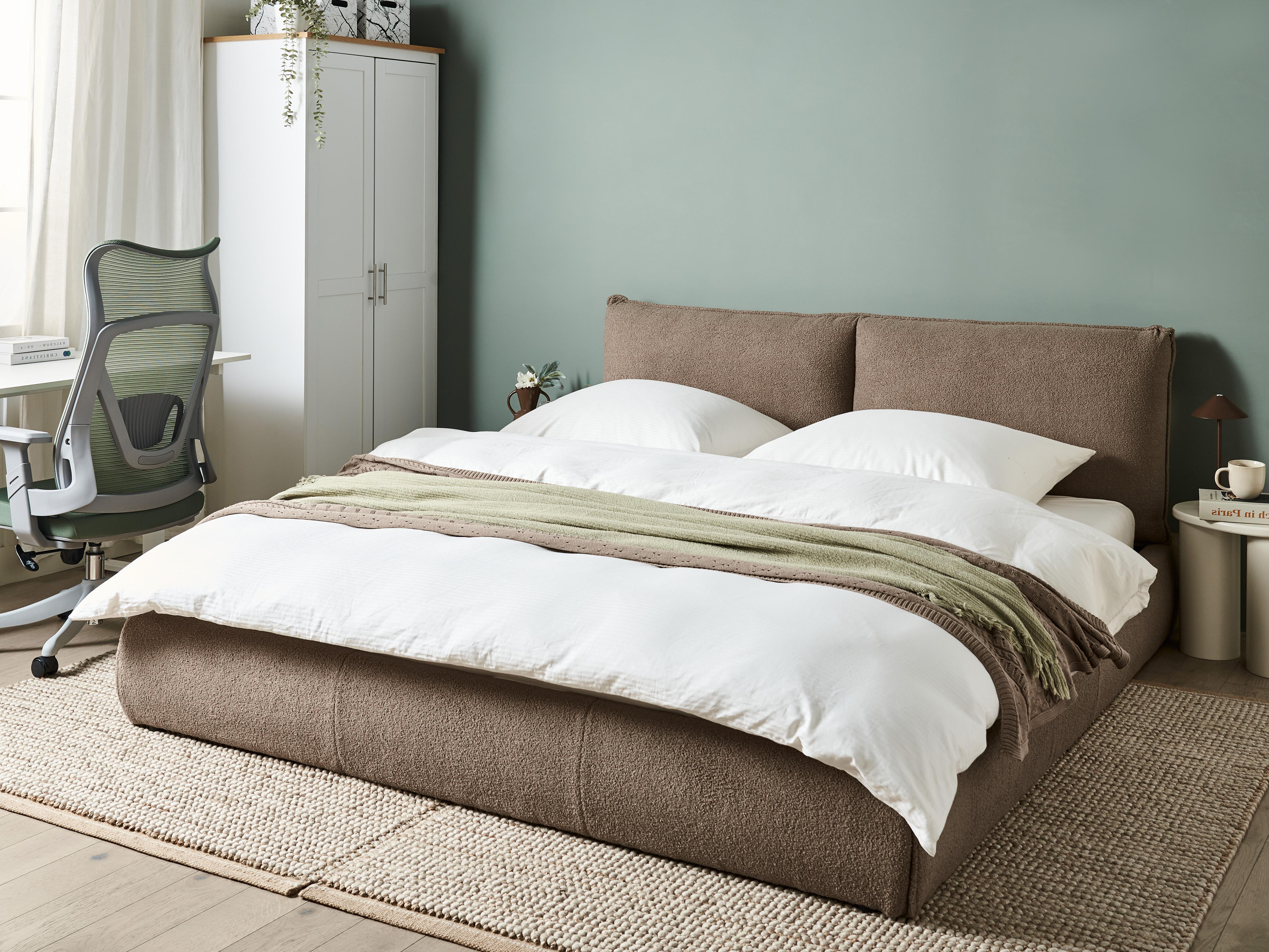 Waterbed Boucle VINAY 180 x 200 cm (EU Super King) Brown