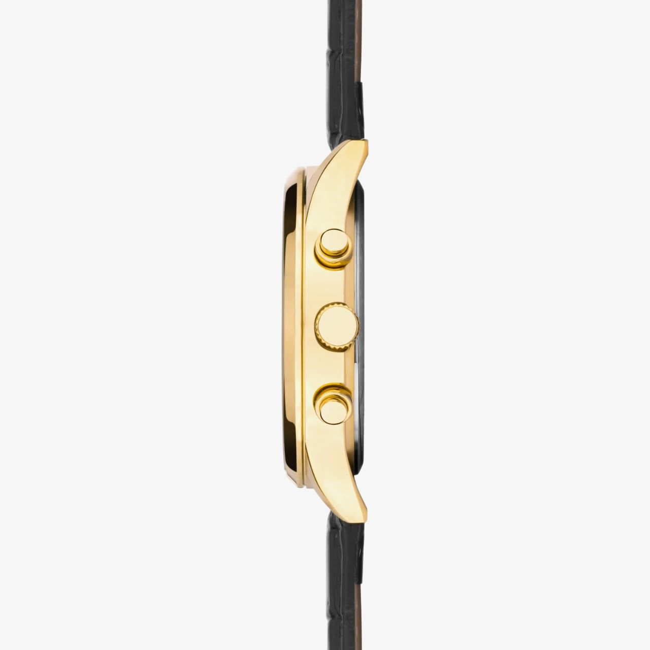 Sekonda Ladies Evans Gold Plated Black Leather Strap Watch 40686