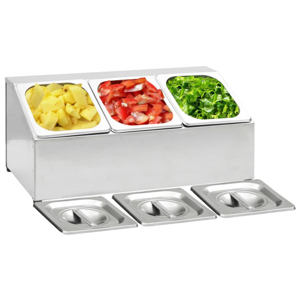 Pojemnik gastronomiczny Srebrny 22.5 x 49.7 x 21.5 cm Stal vidaXL