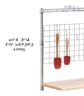 Honey Can Do 59 Chrome Wood Microwave Shelving Unit With Shelves