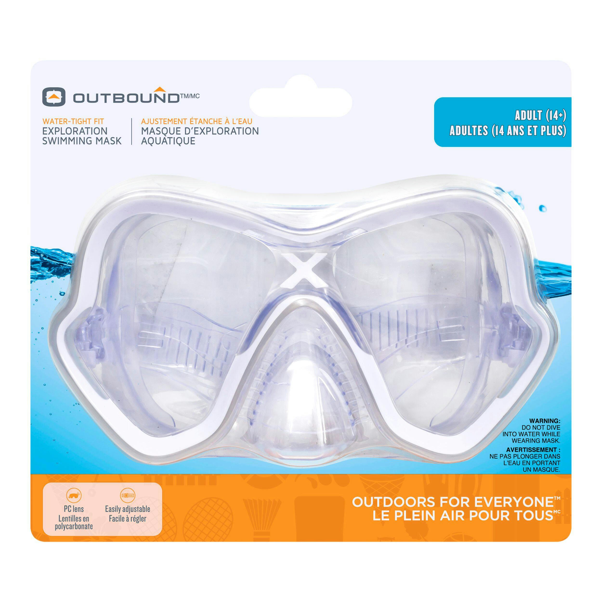 Outbound Anti-Fog UV-Protected Adult Swimming Mask, Ages 14+