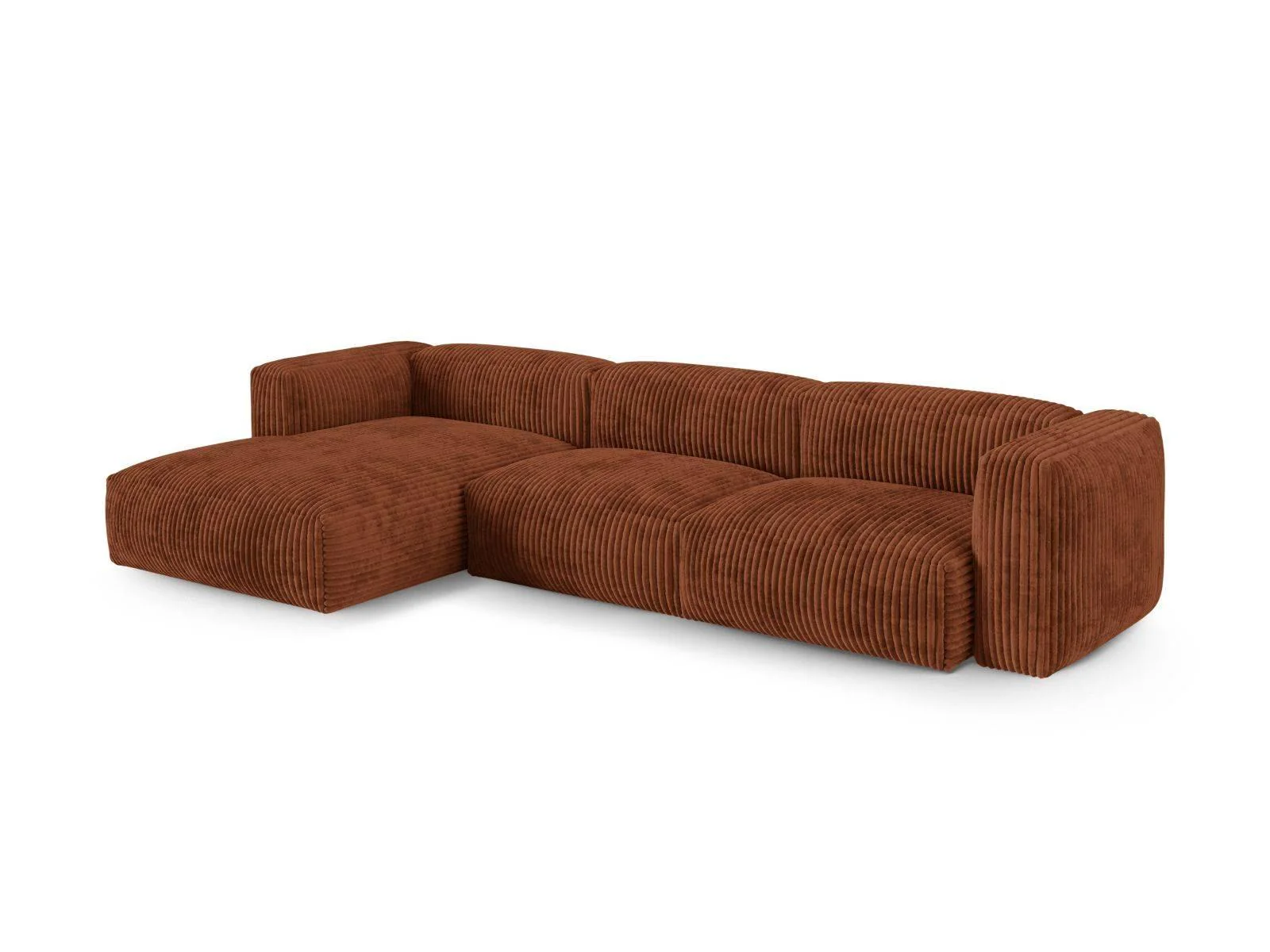 Modulaire hoekbank Martina links ribstof