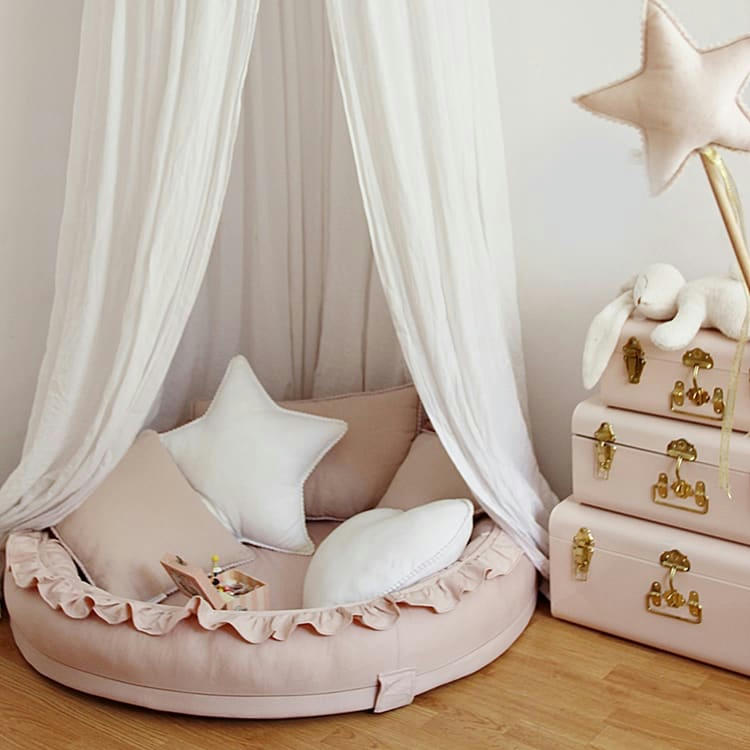 - Tapis de jeu cocon rose poudré Basic