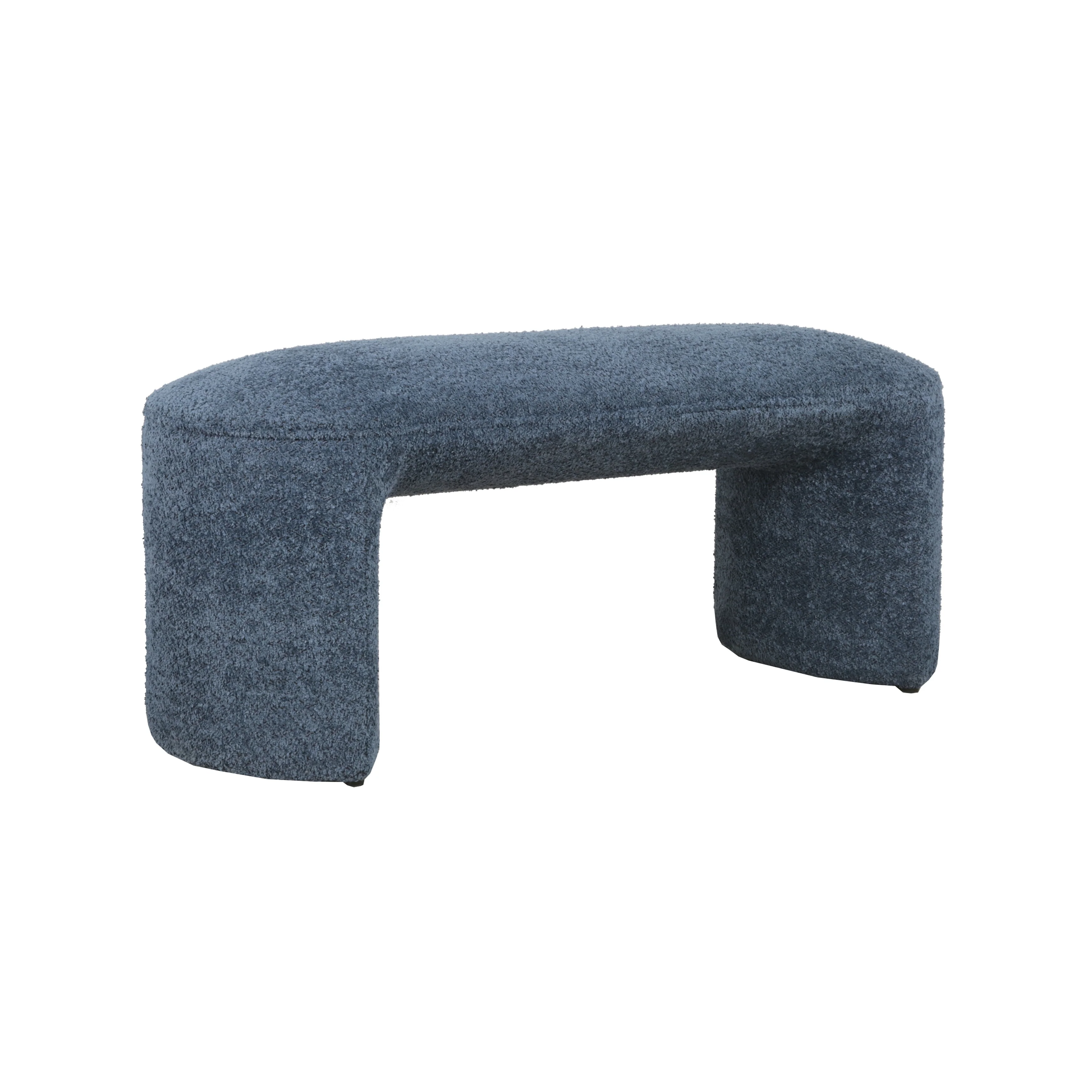 Porthos Home Pia Sherpa Fabric Arched Ottoman Bench in Waterfall Design