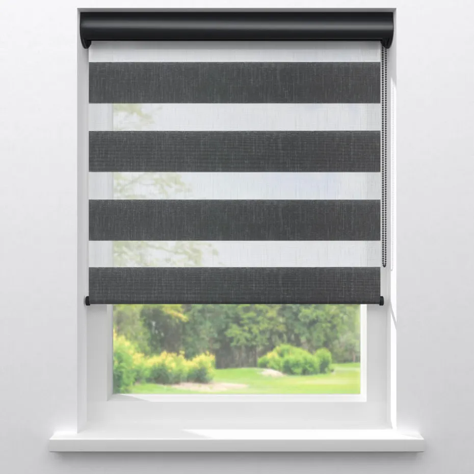 Kwantum Duo-Rolgordijnen | Duorolgordijn Niek  Antraciet