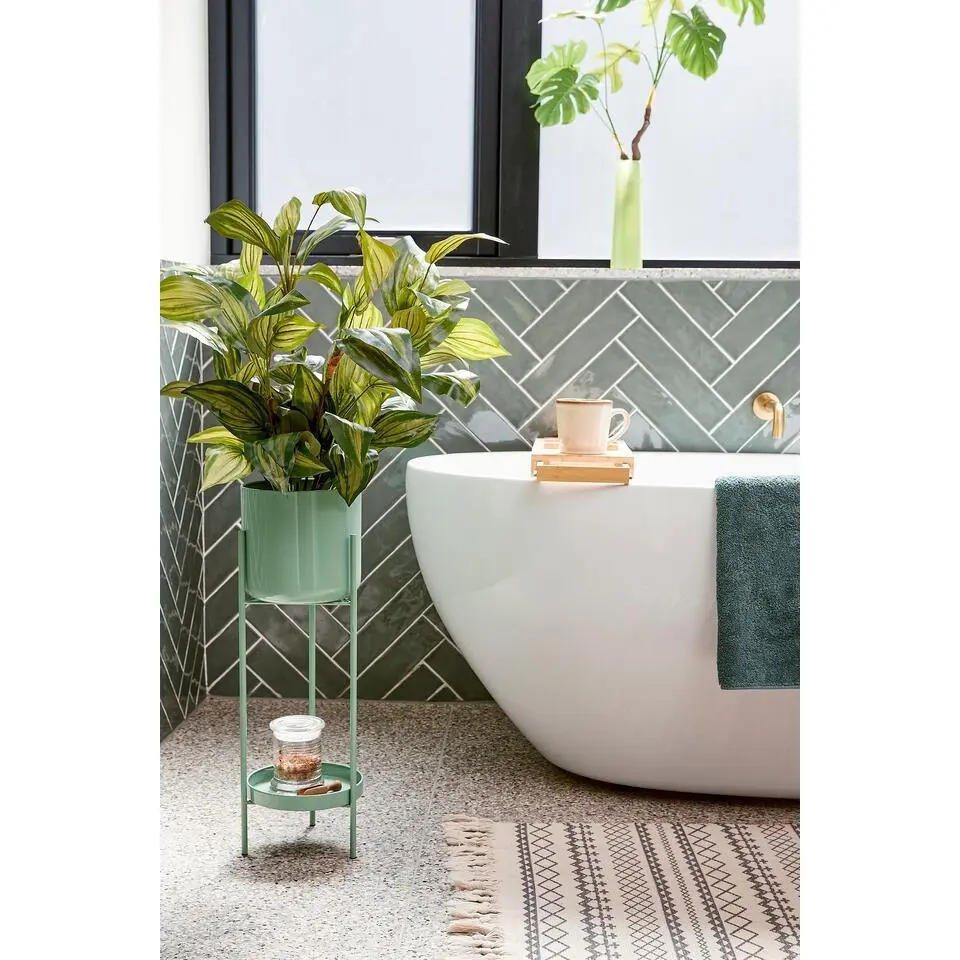 Mica Decorations Colyn Pot op Standaard 60x19cm - Mintgroen