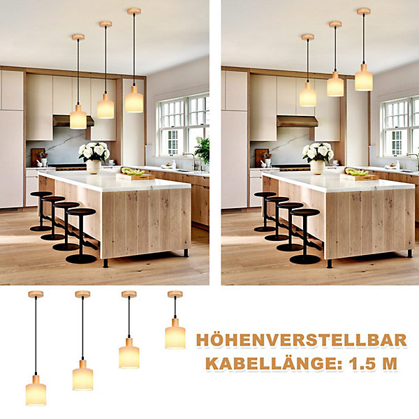 NETTLIFE Suspension bois blanc diamètre 173 cm E14 1 flamme lampe de salle à vintage rustique