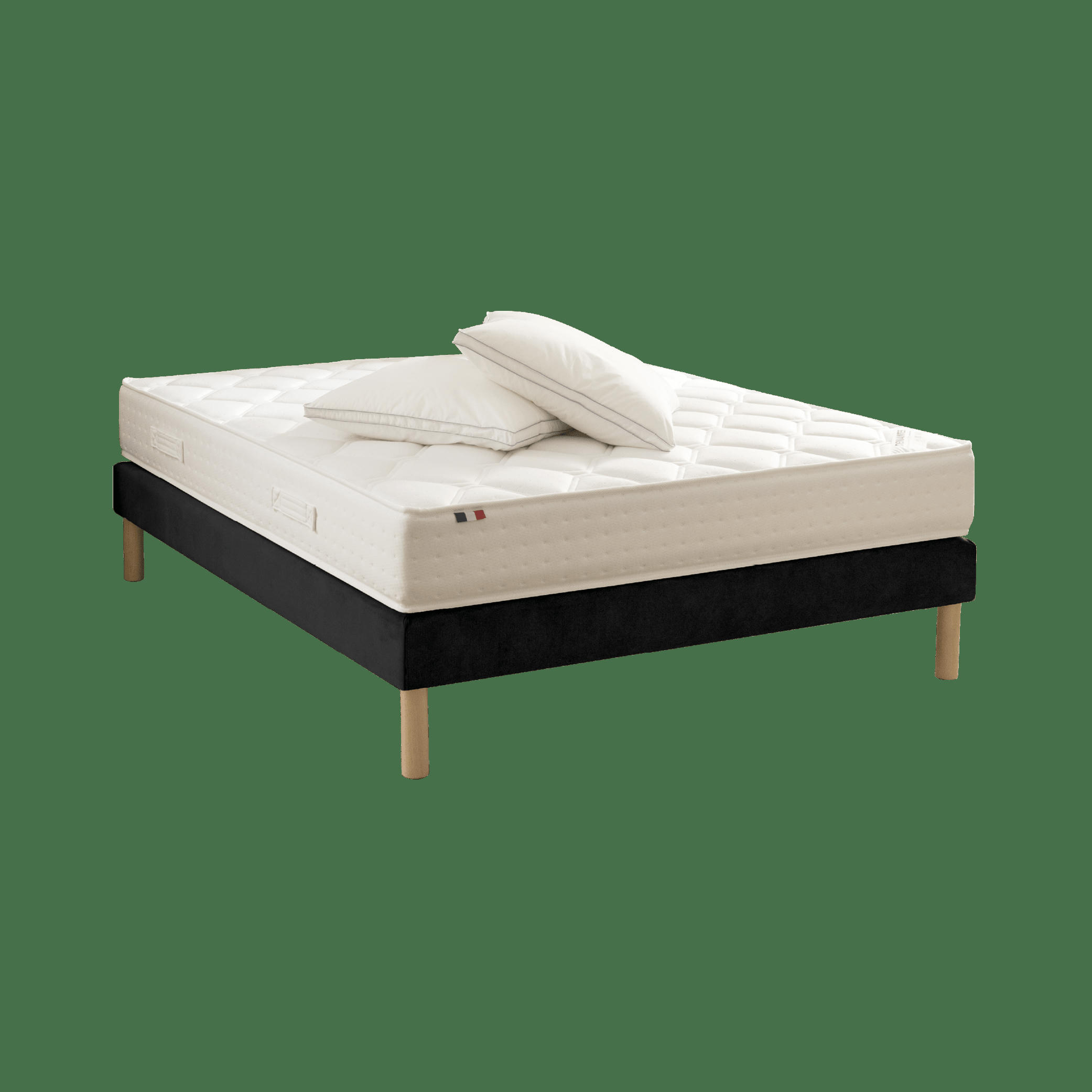 LUXE VELOURS - Sommier velours noir 140x190 cm