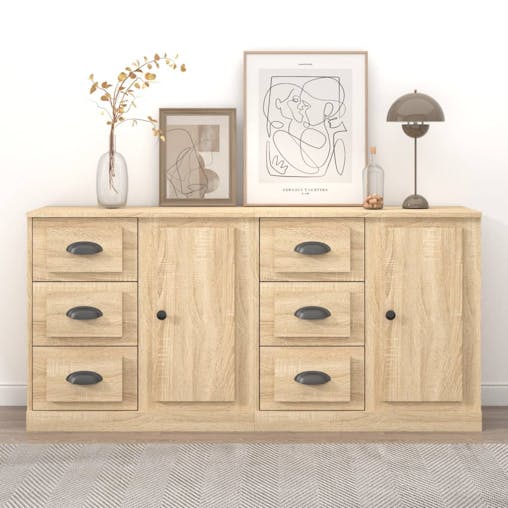 NNEVL Sideboards 2 pcs Sonoma Oak Engineered Wood