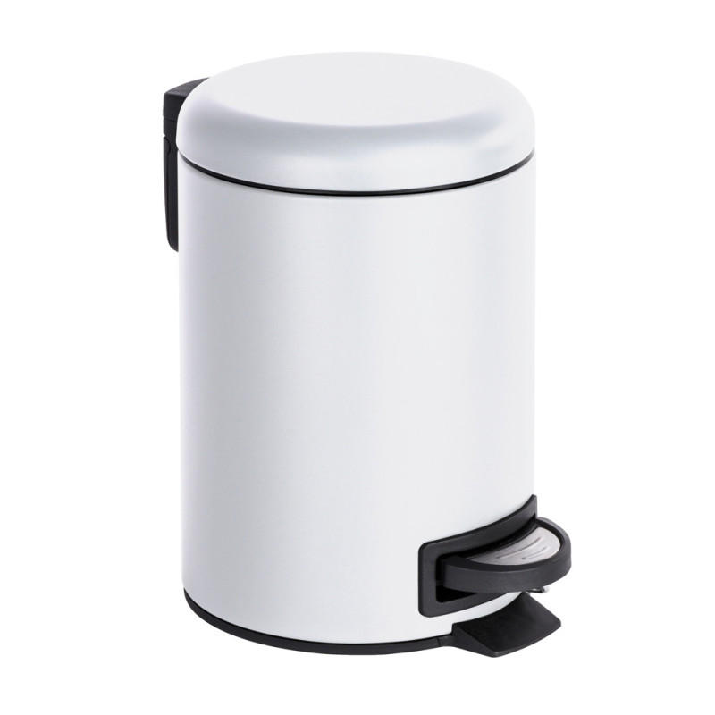 Poubelle à pédale Leman blanc mat 3 L WENKO