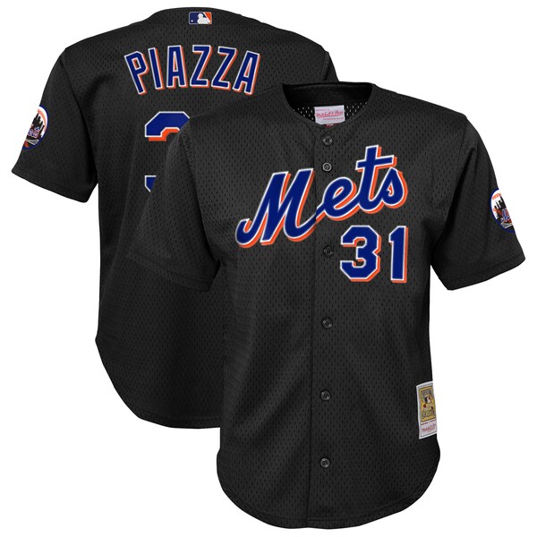 Mike Piazza New York Mets  Toddler Cooperstown Collection Mesh Batting Practice Jersey - Black