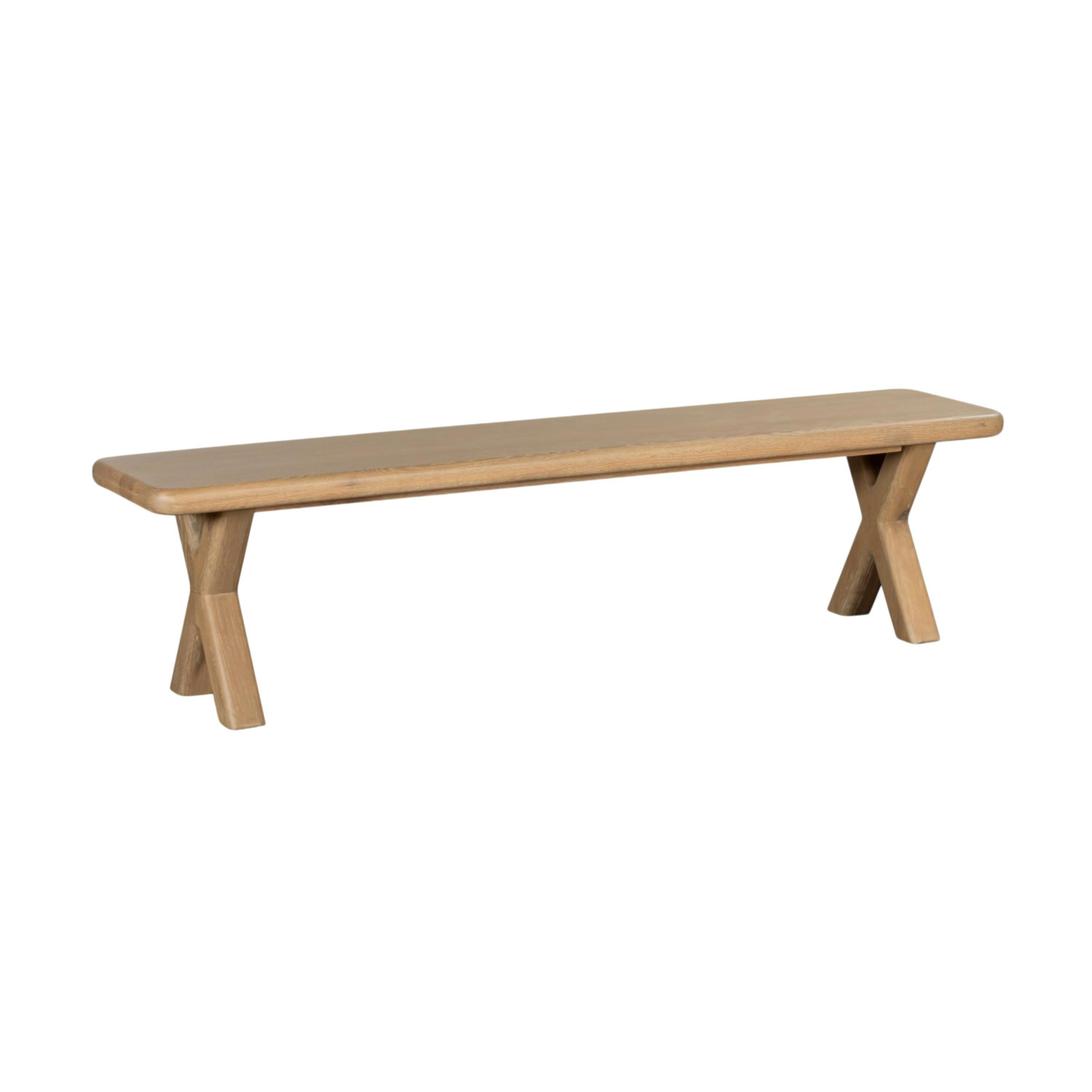 Banc de salle à manger bois pieds en croix 180 cm ASTER