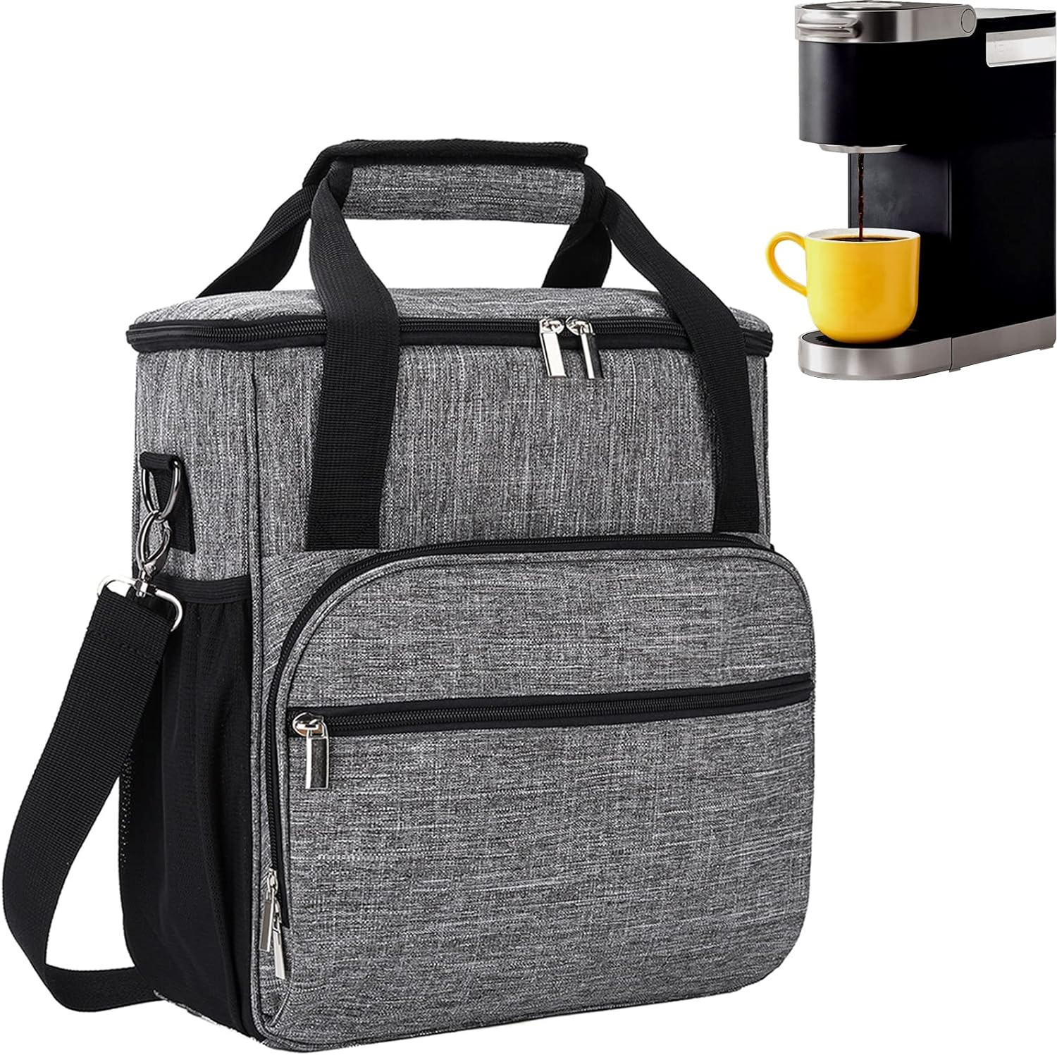 Coffee Maker Carring Bag for Keurig K-Mini or K-Mini Plus, Storage Mini Tote Case for Travel, Grey(Bag for Keurig K-Mini (Plus))