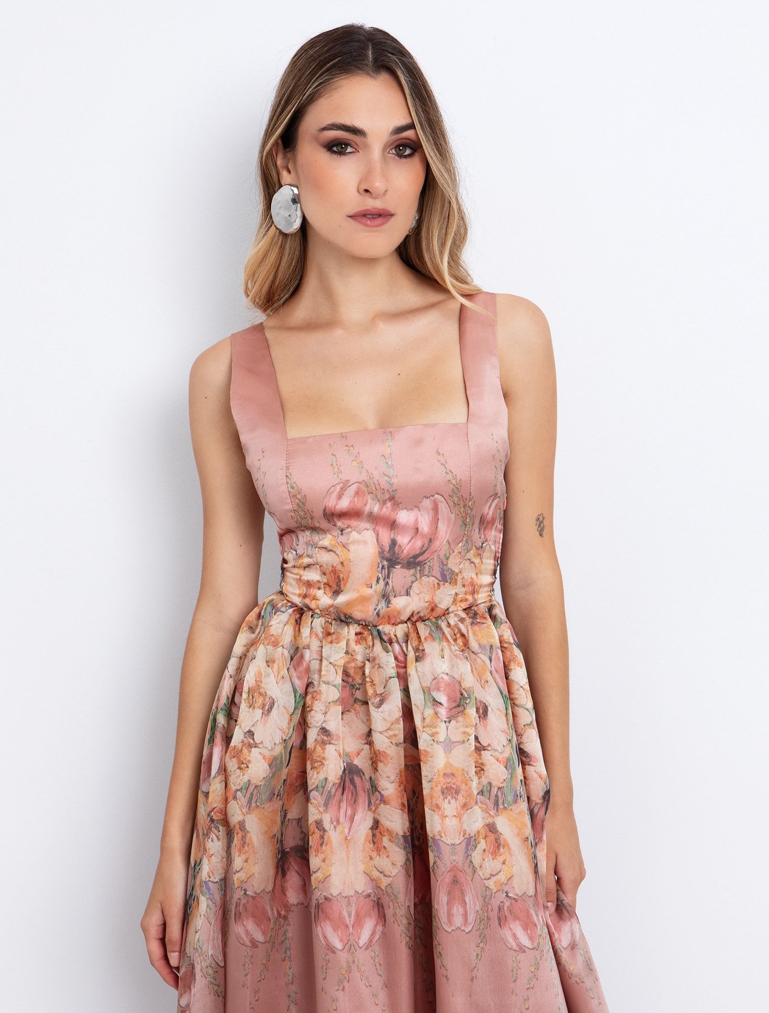 Midi φόρεμα με φλοράλ print