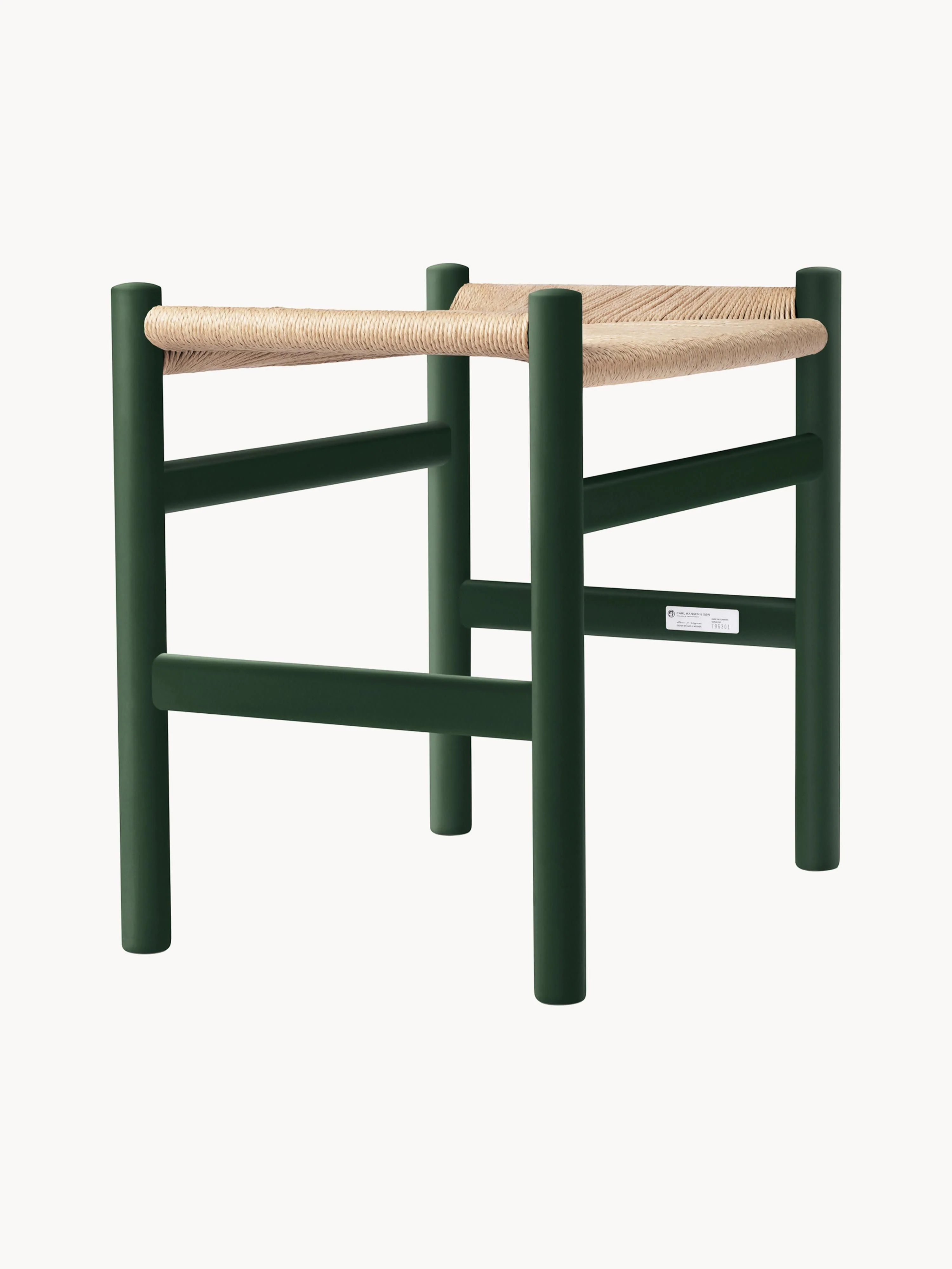 Hocker CH53 mit handgeflochtener Sitzfläche