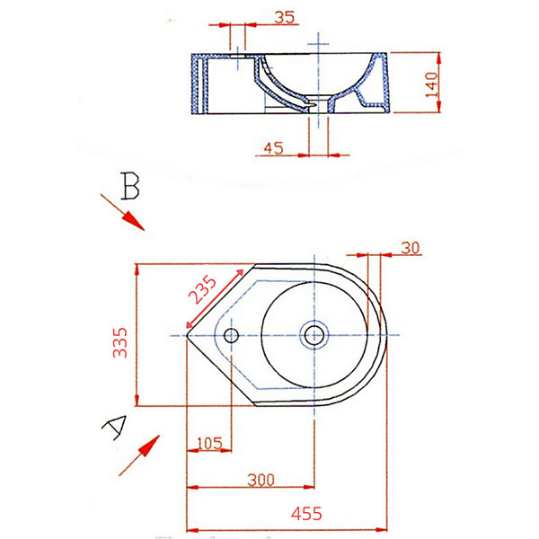Lave mains d'angle à suspendre Jasmin