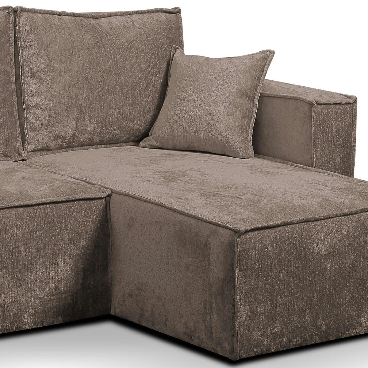 - Canapé d'angle réversible convertible 3 places coffre velours marron