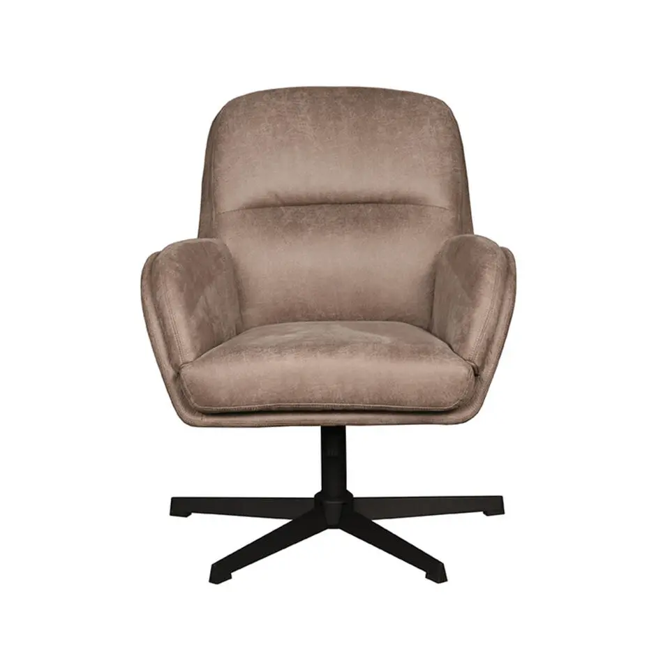LABEL51 Fauteuil Moss - Taupe - Micro Suede - 77x70x90 cm