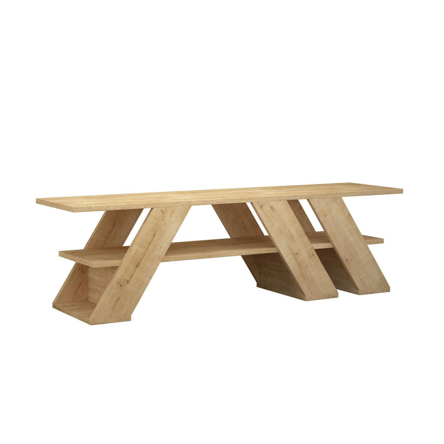 FELLA - Meuble TV design L. 140 x H. 40 cm marron