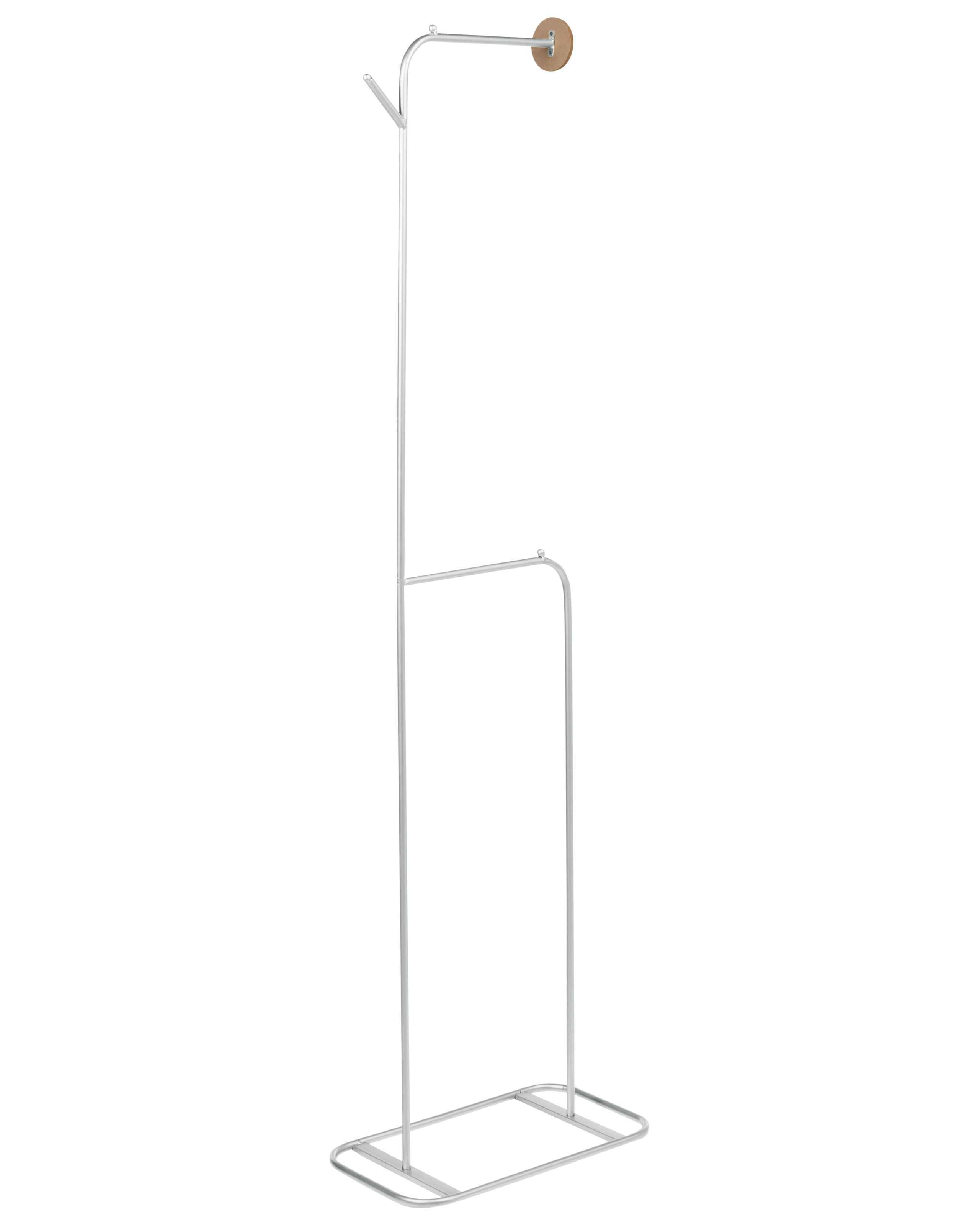 Wieszak stojący srebrny metalowy 171 cm
