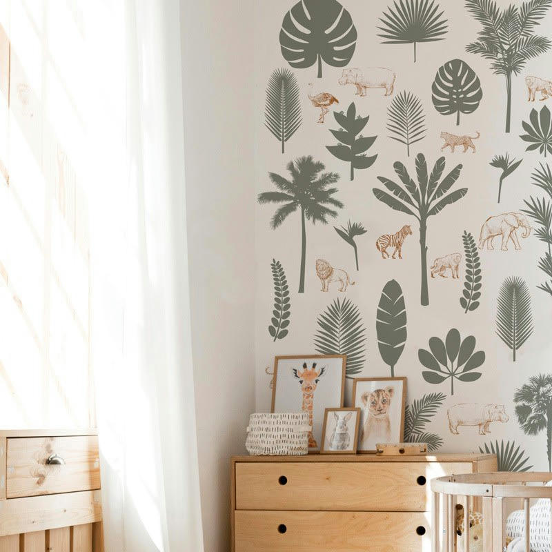 SAVANE - Papier Peint Raccordable L144xH270cm Multicolore Animaux