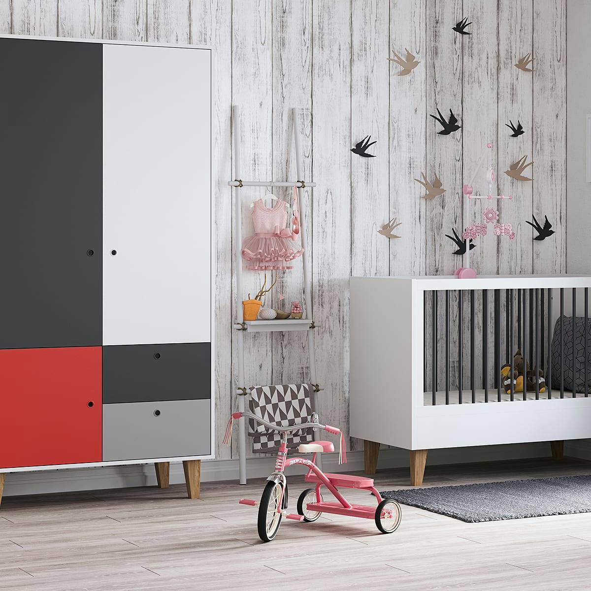 CONCEPT - Armoire 2 portes rouge