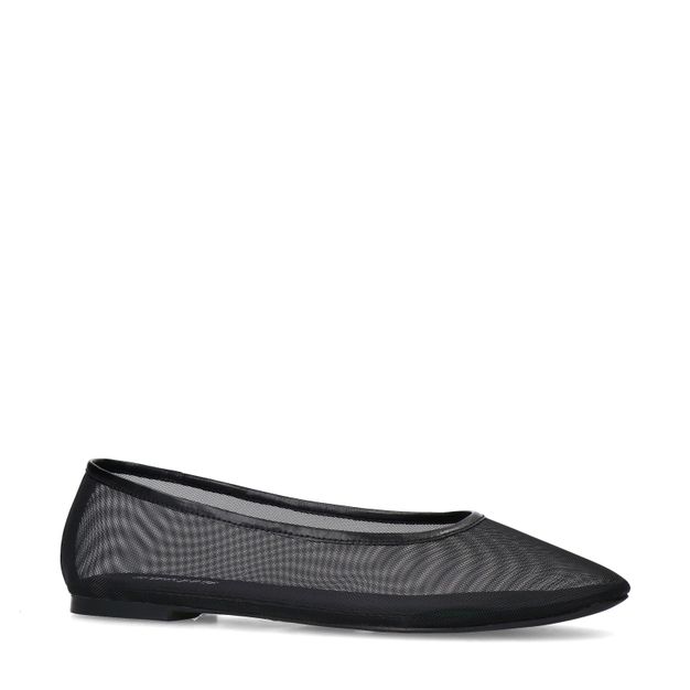 Zwarte mesh ballerina's