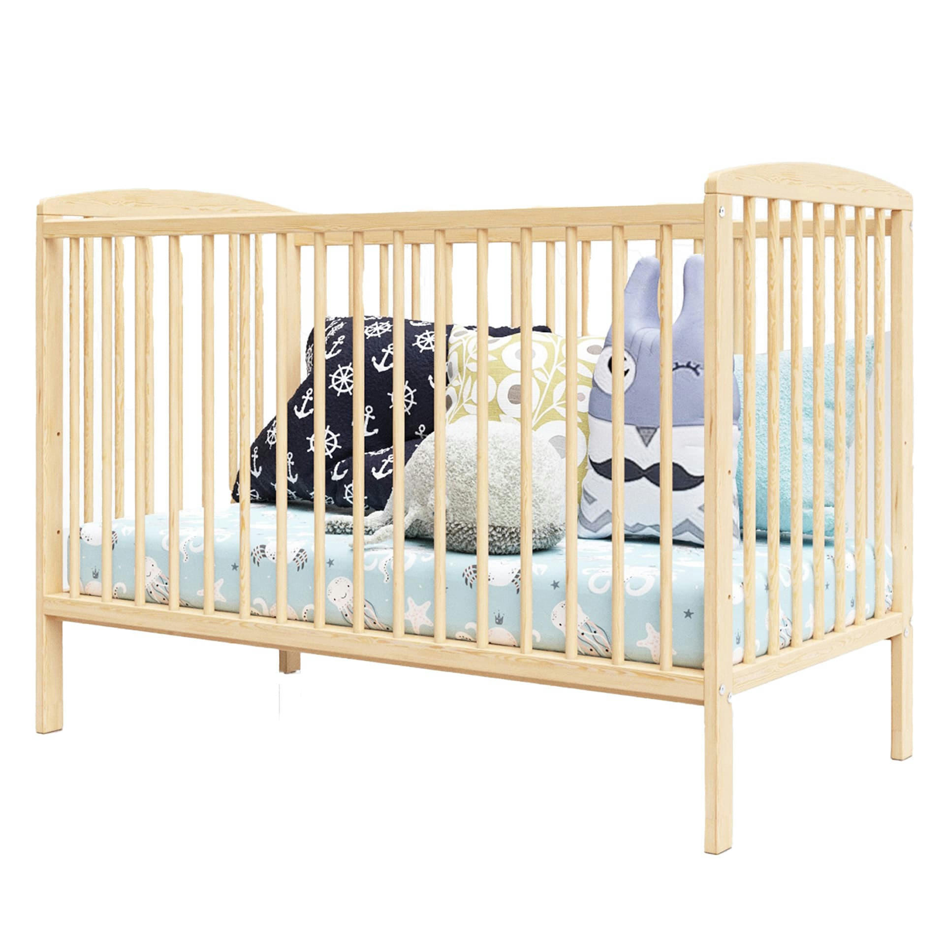 NINA - Lit bébé évolutif  en bois naturel - 120x60 cm